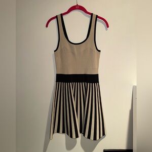 Guess Black and Tan Striped Tank Dress
